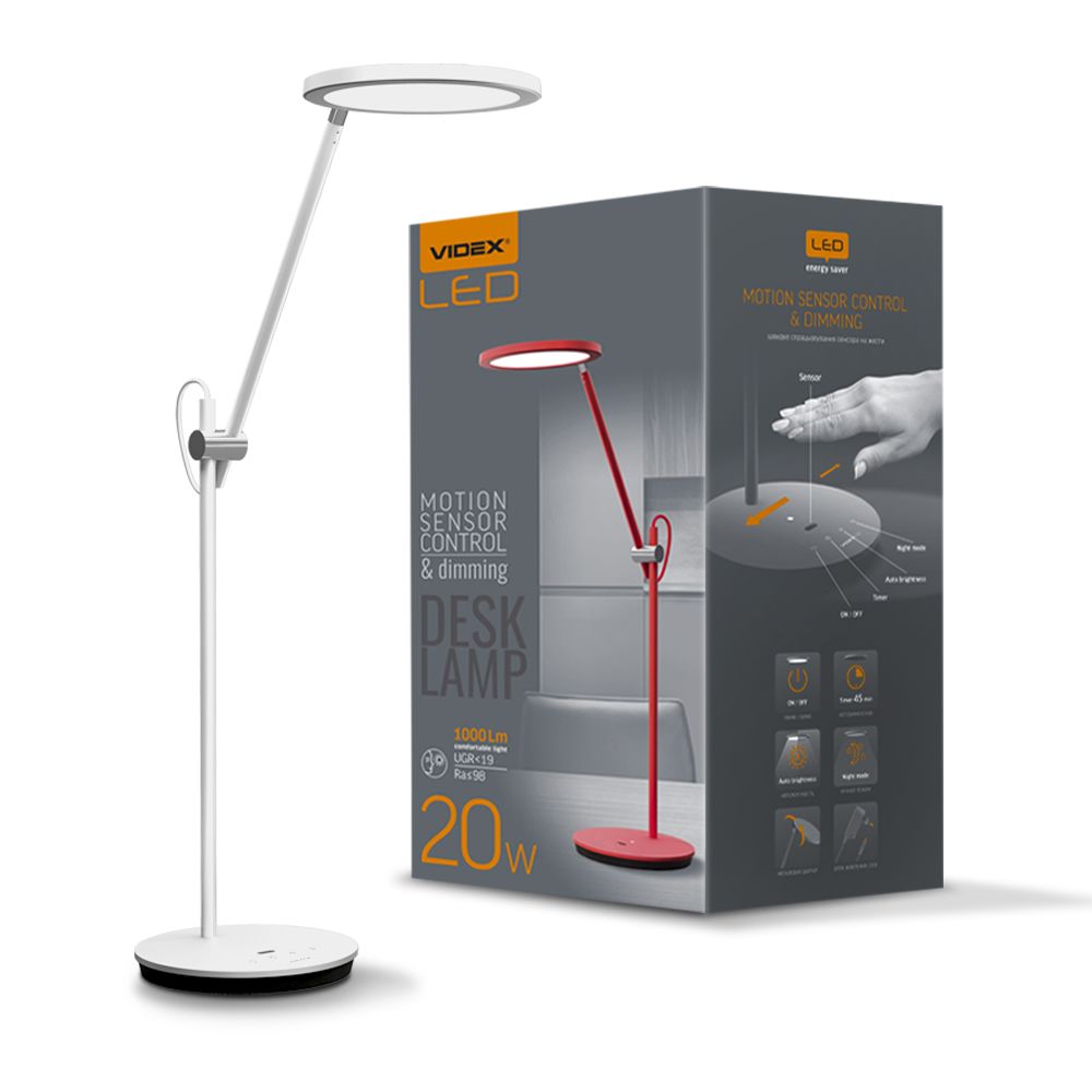 LED Dimbar skrivbordslampa VIDEX TF15W 20W 4100K Vit