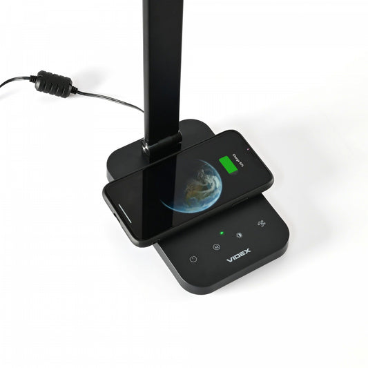 LED skrivbordslampa med trådlös laddning VIDEX VL-TF17B Svart