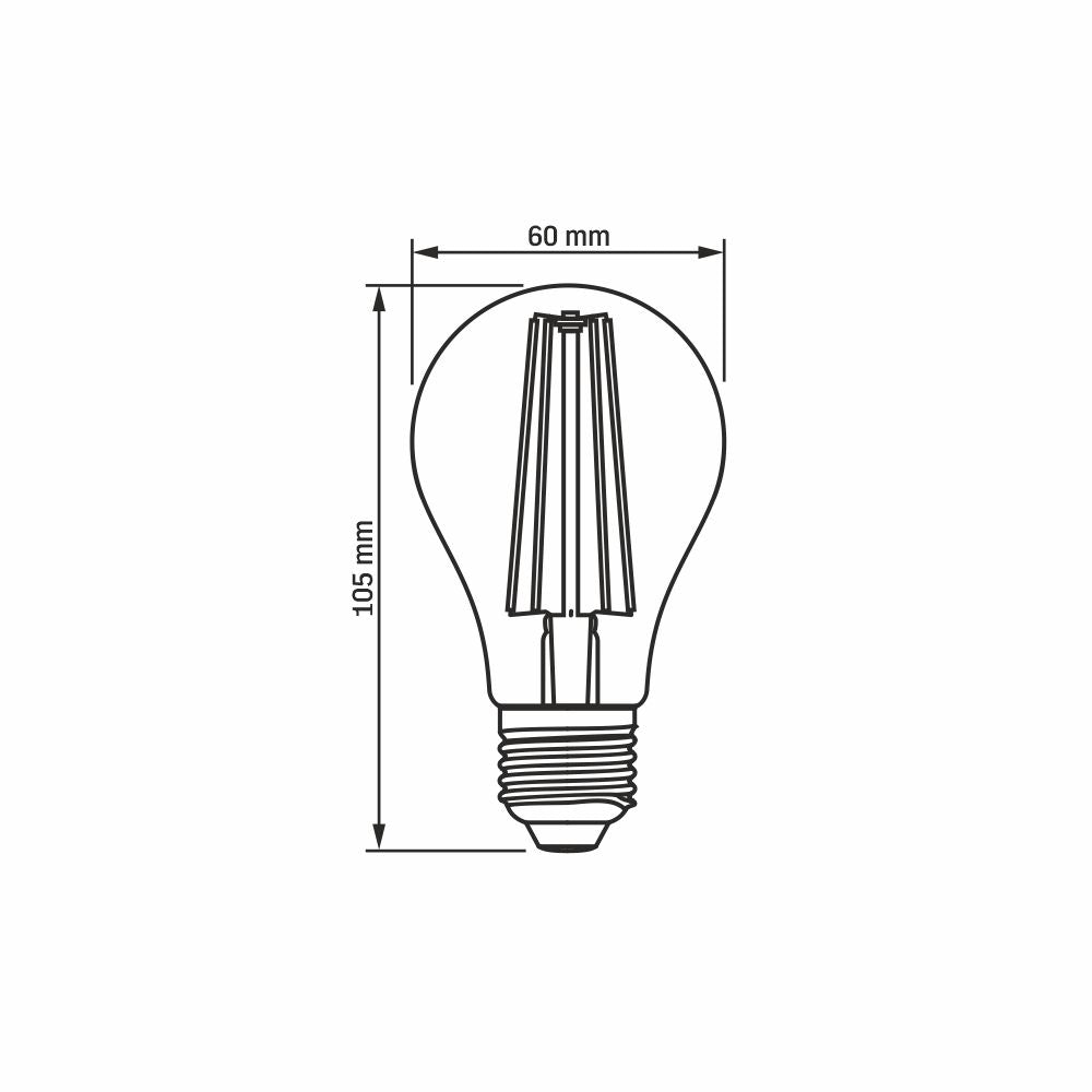 LED-lampa VIDEX-E27-A60-10W-FIL-AMBER-WW