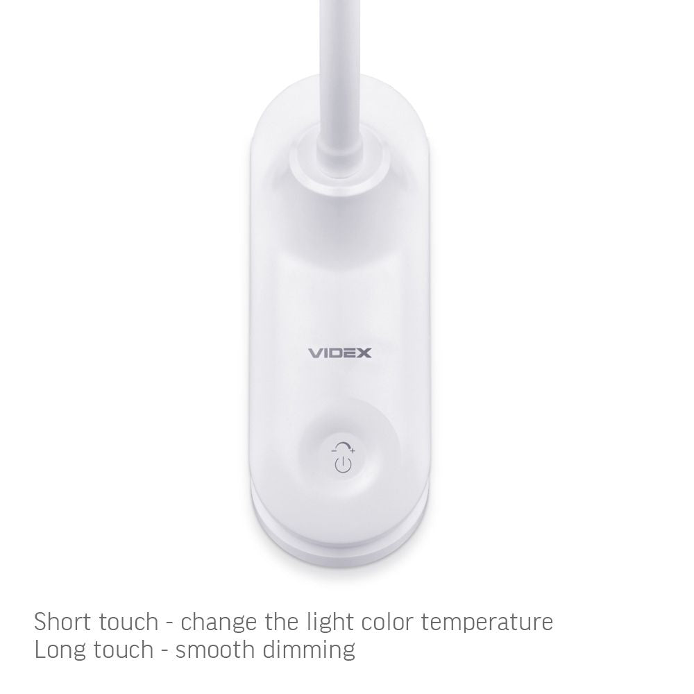 LED Dimbar skrivbordslampa VIDEX-SKRIVBORDSLAMPA-HELSINGFORS-VIT
