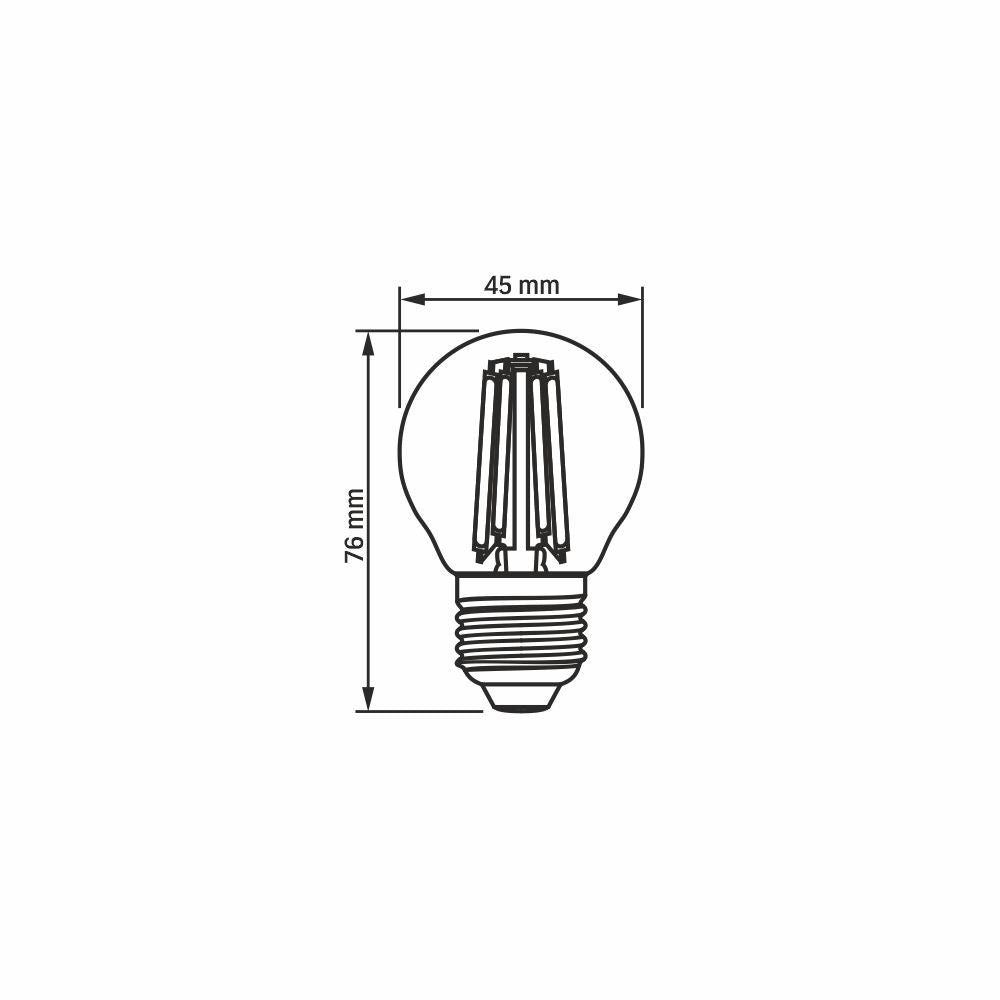 LED-lampa VIDEX-E27-G45-6W-FIL-WW