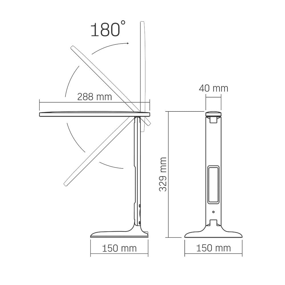 LED Dimbar skrivbordslampa VIDEX-BORDS-LAMPA-RIO-SVART