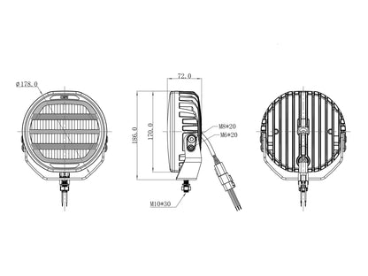 OZZ XR2 P7” LED Extraljus