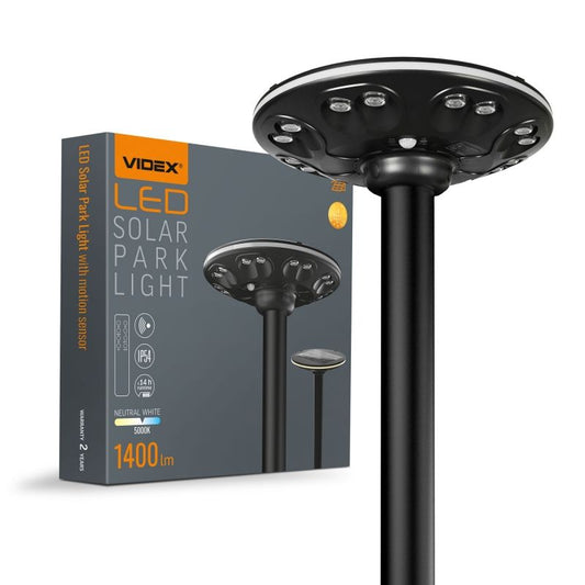 LED Parklampa med solcell & sensor VIDEX VL-GLSO-1254-S