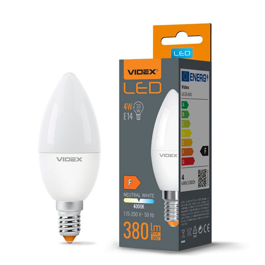 LED-lampa VIDEX-E14-C37-4W-NW