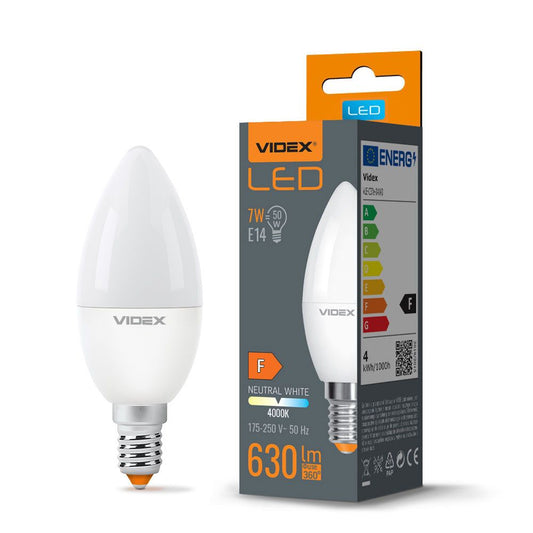 LED-lampa VIDEX-E14-C37-7W-NW