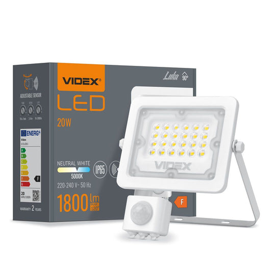 LED strålkastare VIDEX-FLOOD-LED-PIR-LUCA-20W-NW