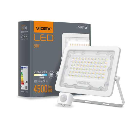 LED strålkastare VIDEX-FLOOD-LED-PIR-LUCA-50W-NW