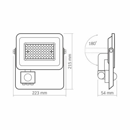 LED strålkastare VIDEX-FLOOD-LED-PIR-LUCA-50W-NW