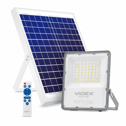 LED Solcellsstrålkastare VIDEX-FLOOD-LED-SOLAR-GELIO-100W-NW