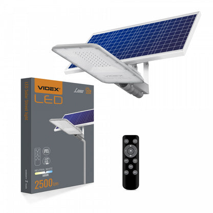 LED Solar gatubelysning VIDEX-STREET-LED-SOLAR-LANA-100W-NW