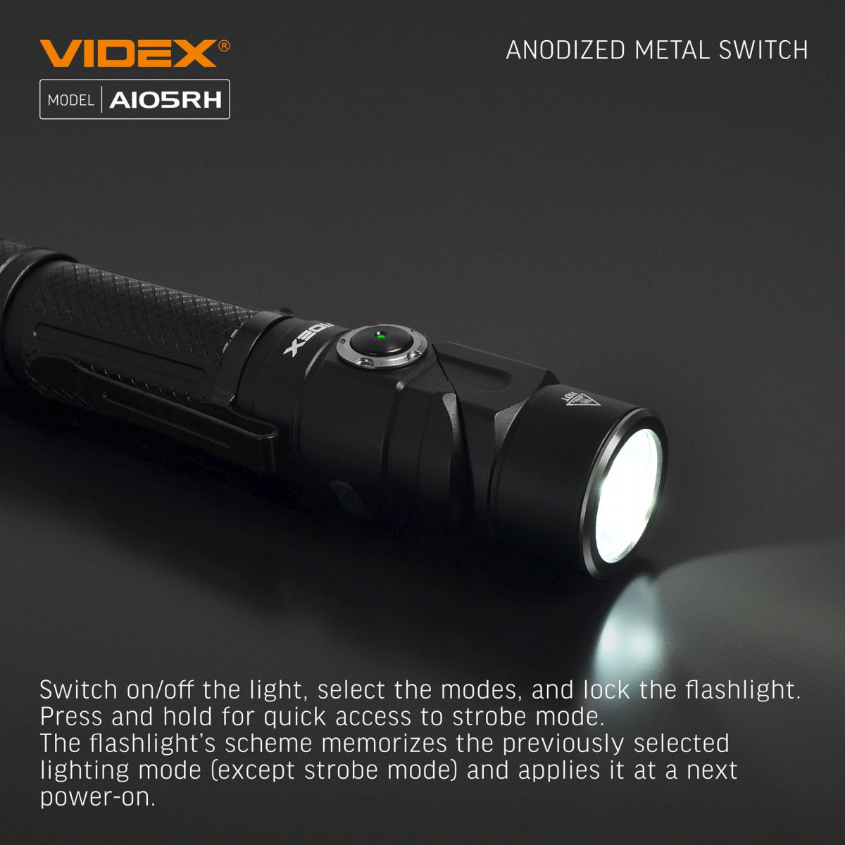 Bärbar LED-ficklampa VIDEX VLF-A105RH 1200Lm 5000K