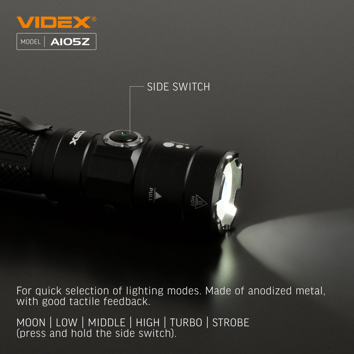 Bärbar LED-ficklampa VIDEX VLF-A105Z 1200Lm 5000K