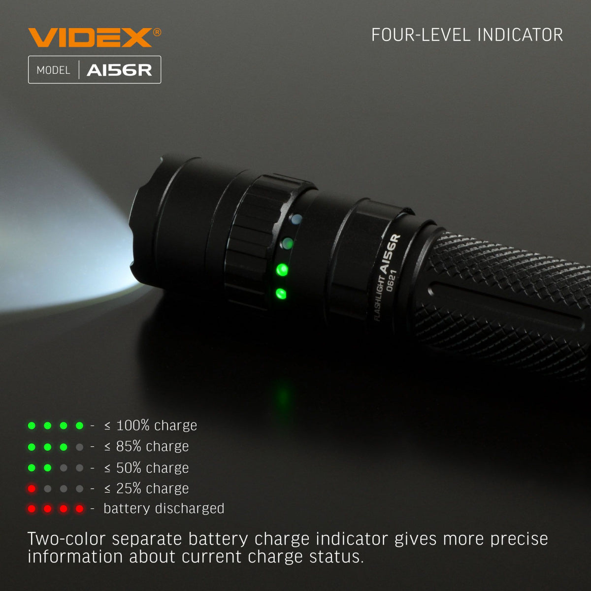 Bärbar LED-ficklampa VIDEX VLF-A156R 1700Lm 6500K
