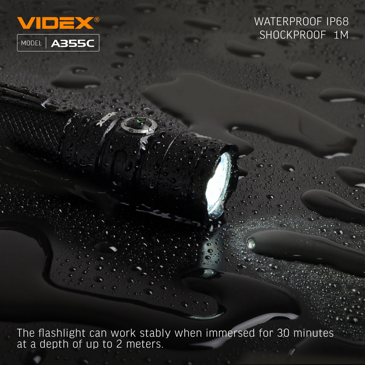 Bärbar LED-ficklampa VIDEX VLF-A355C 4000Lm 5000K