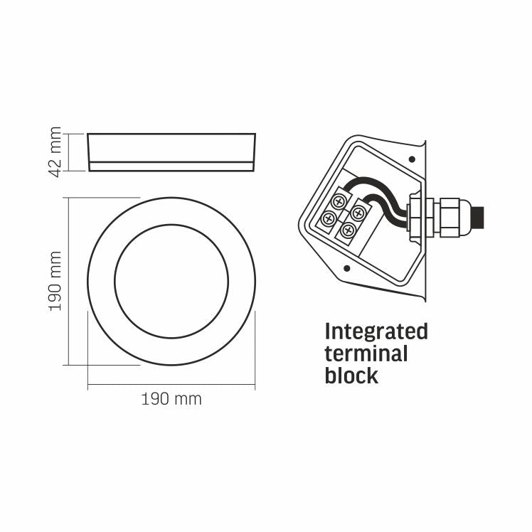 LED VIDEX-BULKHEAD-LED-LENA-15W-NW-IP65