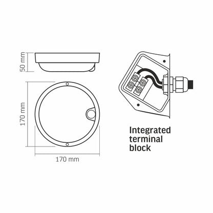 LED med rörelsedetektor VIDEX-BULKHEAD-LED-PIR-KIRA-11W-NW-IP54