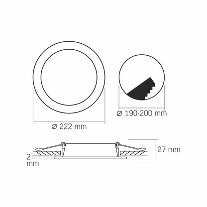 LED downlight armatur VIDEX-DOWNLIGHT-LED-DLBR-184-18W-NW