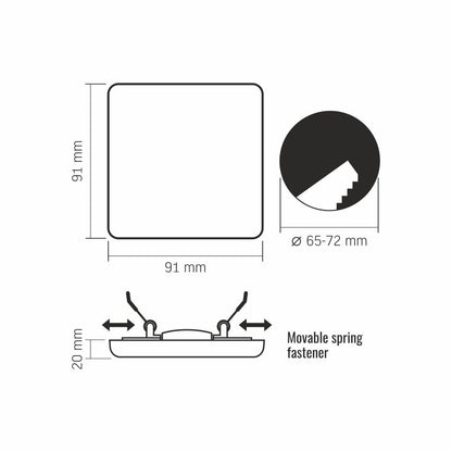 LED ramlös downlight armatur VIDEX-DOWNLIGHT-LED-DLFS-9W-NW