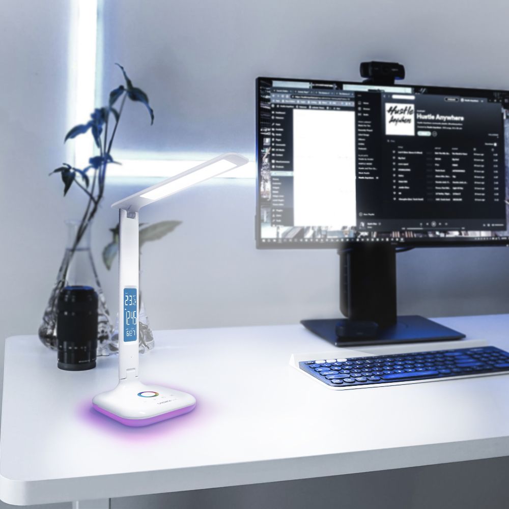 LED-dimbar skrivbordslampa RGB VIDEX-BORDSLAMPA-NAIROBI-VIT