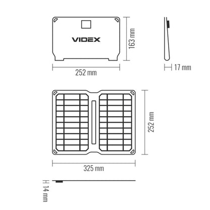 Bärbar solcellsladdare VIDEX VSO-F510U 10W